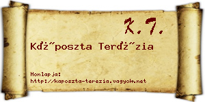 Káposzta Terézia névjegykártya